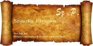 Szuszky Piroska névjegykártya