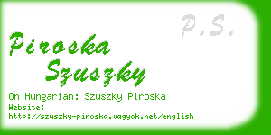 piroska szuszky business card